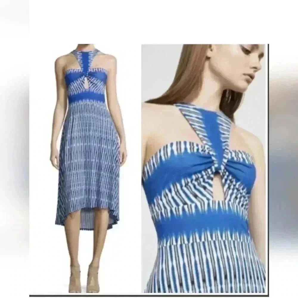 BCBG MaxAzria Eileen Halter Cut Out High And Low Dress Sz XXS